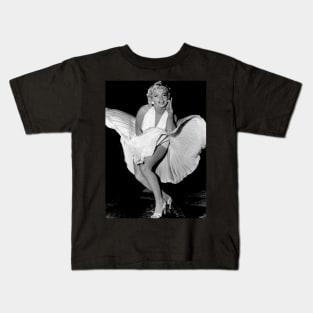 Marilyn Monroe Dress Blowing Up in Seven Year Itch Print Kids T-Shirt